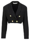 Palm Angels Women Cropped Blazer In Black