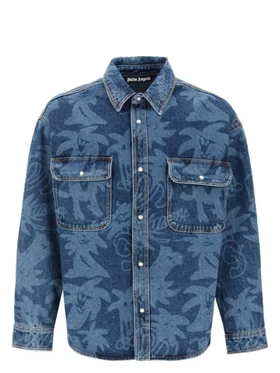 PALM ANGELS WOMEN'S DENIM OVERSIZE SHIRT