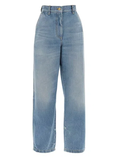 PALM ANGELS WOMEN'S DENIM WIDE-LEG JEANS