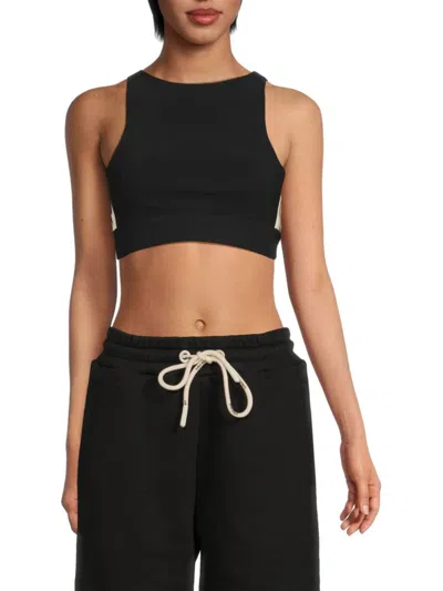 Palm Angels Women's Folded Waist Sports Bra In Black