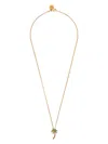 Palm Angels Women's Gold-tone Logo Pendant Necklace In Green,brown