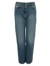 Palm Angels Women's Intarsia Straight Leg Jeans