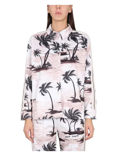 Palm Angels Woman Shirt Beige Size Xs Polyester