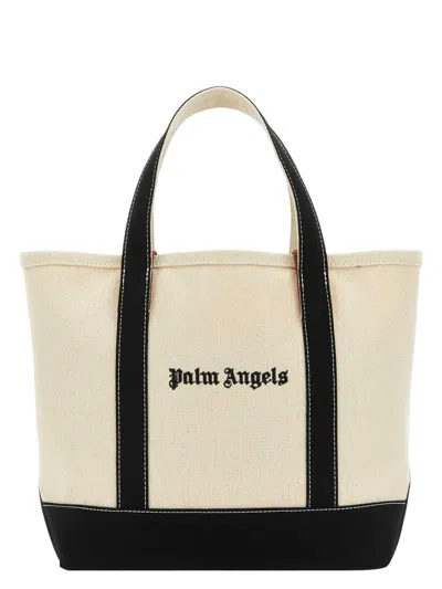 Palm Angels Women's Ivory Canvas Shopping Bag