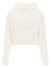 Palm Angels Cropped Hoodie With Monogram Embroidery