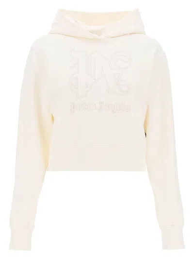 PALM ANGELS WOMEN'S IVORY COTTON SWEATSHIRT