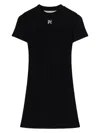 Palm Angels Mini Abito Con Monogram In Black