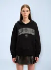 Palm Angels Women Logo Motif Hooded Sweatshirt In Black