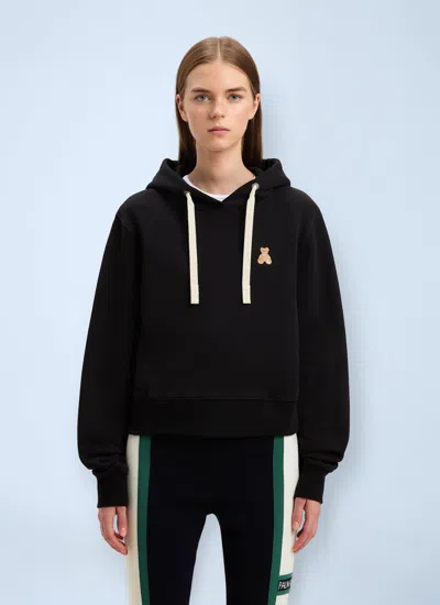 Palm Angels Women Logo Motif Hooded Sweatshirt In Black