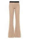 Palm Angels Side Stripe Detailed Flared Trousers In Beige