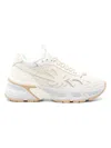 Palm Angels Leather And Fabric Low-top Sneakers In Beigebeige
