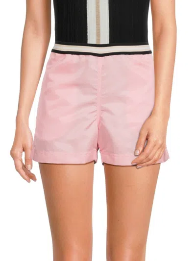 Palm Angels Women's Miami Flat Front Logo Running Shorts In Pink