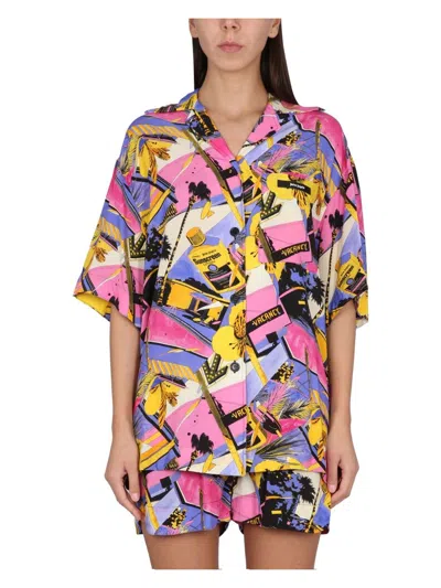 PALM ANGELS WOMEN'S MIAMI MIX PRINT SHIRT | SIZE 36 | PWGG001