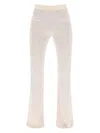 Palm Angels Monogram Jacquard Knit Trousers In White