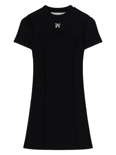 Palm Angels Women's Monogram Mini Dress In Black