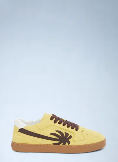 Palm Angels Women New Palm 1 Suede Sneakers In Yellow