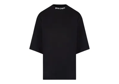 Pre-owned Palm Angels Women's Oversized Rear Logo Print T-shirt In Black/white