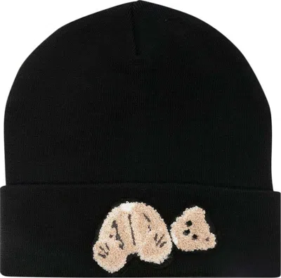 Pre-owned Palm Angels Women Pa Bear Beanie In Black/brown