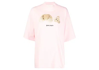 Pre-owned Palm Angels Women's  Bearprint Cotton T-shirt In Light Pink