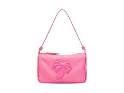 Pre-owned Palm Angels Women's  Big Palm Nylon Pouch In Pink