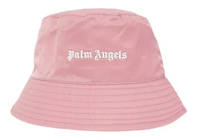 Pre-owned Palm Angels Women's  Classic Logo Bucket Hat In Pink/white