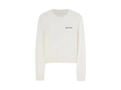 Pre-owned Palm Angels Women's  Classic Logo Sweater In White