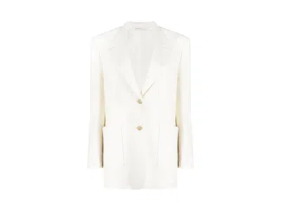 Pre-owned Palm Angels Women's  Knit Tape Blazer In White