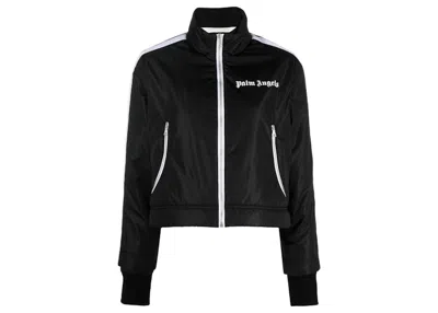 Pre-owned Palm Angels Women's  Lightweight Cropped Puffer Jacket In Black