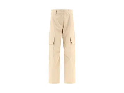 Pre-owned Palm Angels Women's  Metal Frame Carrot Pants In Beige