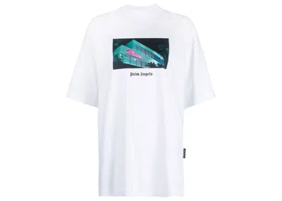 Pre-owned Palm Angels Women's  Miami Graphic Print T-shirt In White