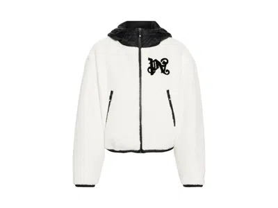 Pre-owned Palm Angels Women's  Monogram Cozy Ski Jacket In White
