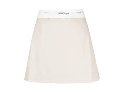 Pre-owned Palm Angels Women's  Reversed Waistband Chino Skirt In Beige