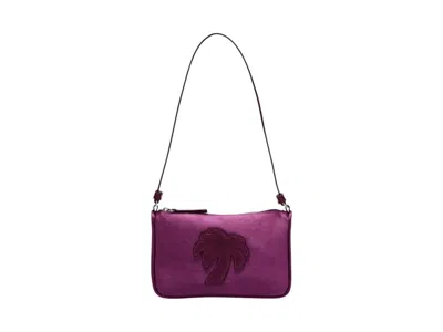 Pre-owned Palm Angels Women's  Satin Palm Shoulder Bag In Purple
