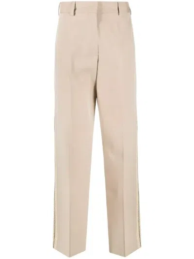Pre-owned Palm Angels Women's  Tab Knit Suit Pants In Beige
