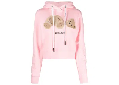 Pre-owned Palm Angels Women's  Teddy Bearprint Hoodie In Pink