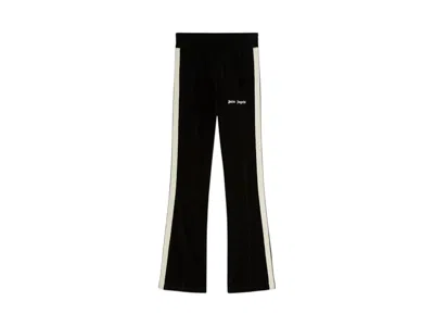 Pre-owned Palm Angels Women's  Velvet Flare Track Pants In Black