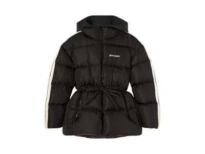 Pre-owned Palm Angels Women's  Waist Belt Down Jacket In Black