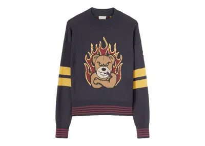 Pre-owned Palm Angels Women's  X Moncler 8 Moncler Tricot Crewneck Sweatshirt In Black