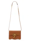 Palm Angels Beach Bag With Scalloped Edge And Palm Tree Motif In Brown