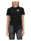 Palm Angels Ski Club Fitted T-shirt Contrast Print In Black