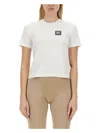 Palm Angels Logo Print Cotton T-shirt In White