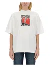 Palm Angels Ski Club Graphic Print Crew Neck T-shirt In White