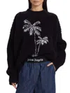Palm Angels Women's Palms Chunky Chenille Sweater In Black Off White