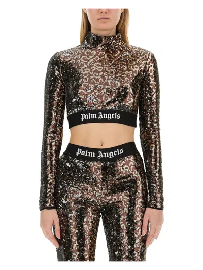 PALM ANGELS WOMEN'S SEQUINED TOP | SIZE MEDIUM | PWAB038