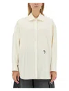 Palm Angels Shirt With Embroidered Logo In Neutral