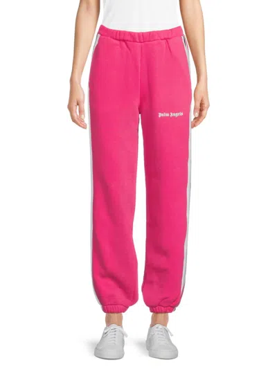 Palm Angels Women's Side-stripe Cotton Joggers In Pink