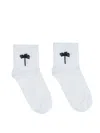 Palm Angels Women's Socks Embrodered Palm In White