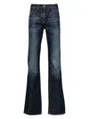 Palm Angels Monogram Patch Straight-leg Jeans In Blue