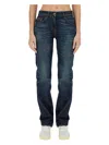 Palm Angels Monogram Patch Straight-leg Jeans In Blue
