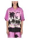 Palm Angels Sunset Print Shirt In Purple